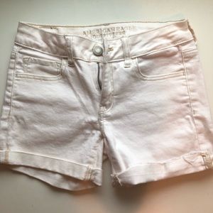 AE Cream Denim Shorts